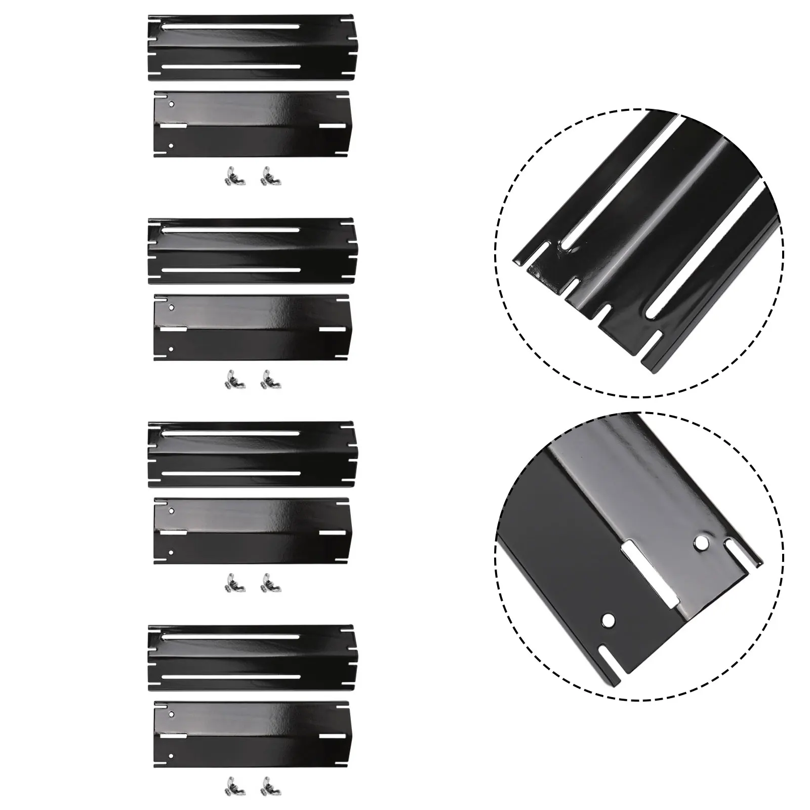 Bbq Gereedschapsplaatplaten Roestvrijstalen 298-563Mm Lengte 95Mm Breedte Inch Platen Zilver Barbecue Accessoires