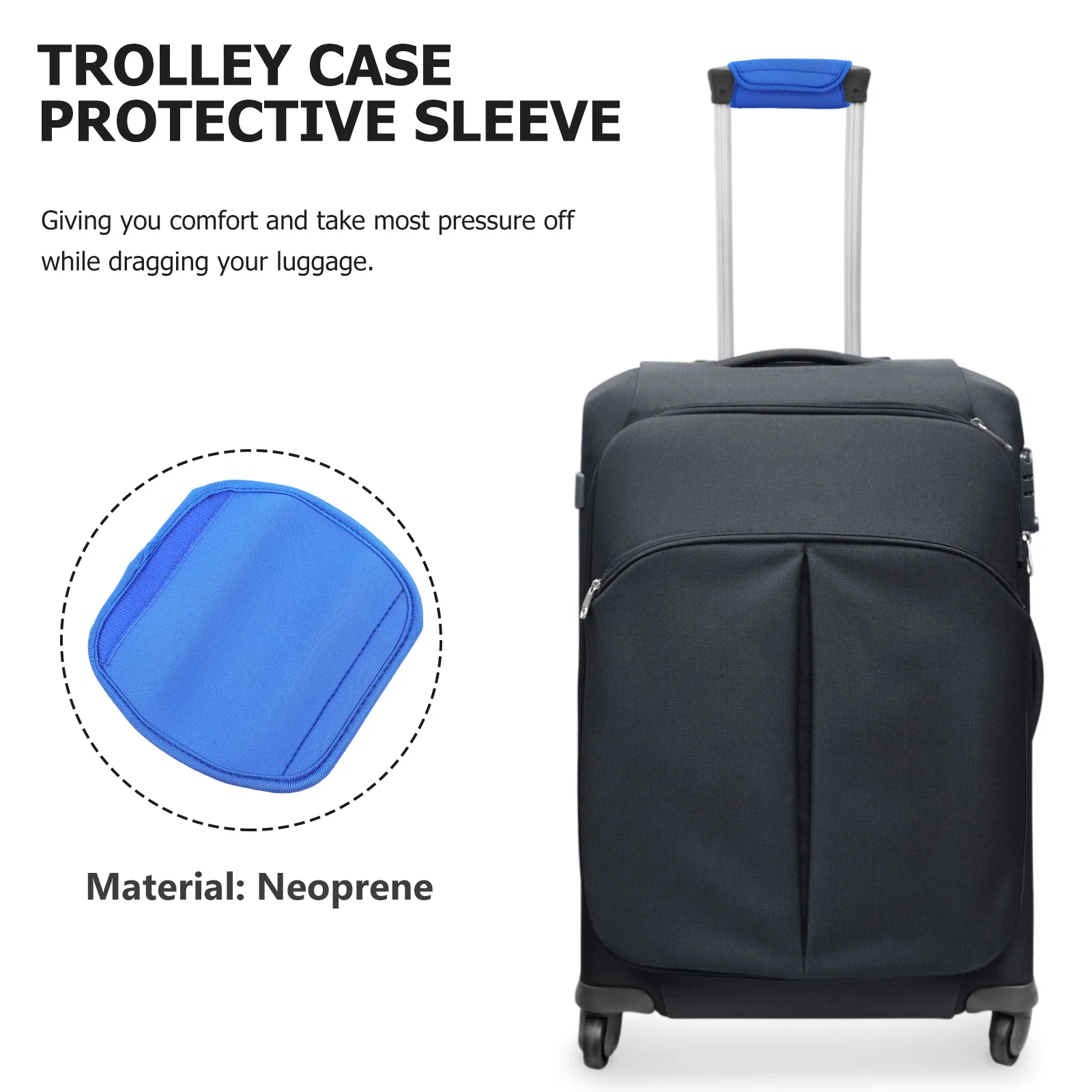 

Luggage Handle Wrap Suitcase Protector Neoprene Adhesive Buckle for Hand Comfort Travel Case Handle Wraps Hand Protectors
