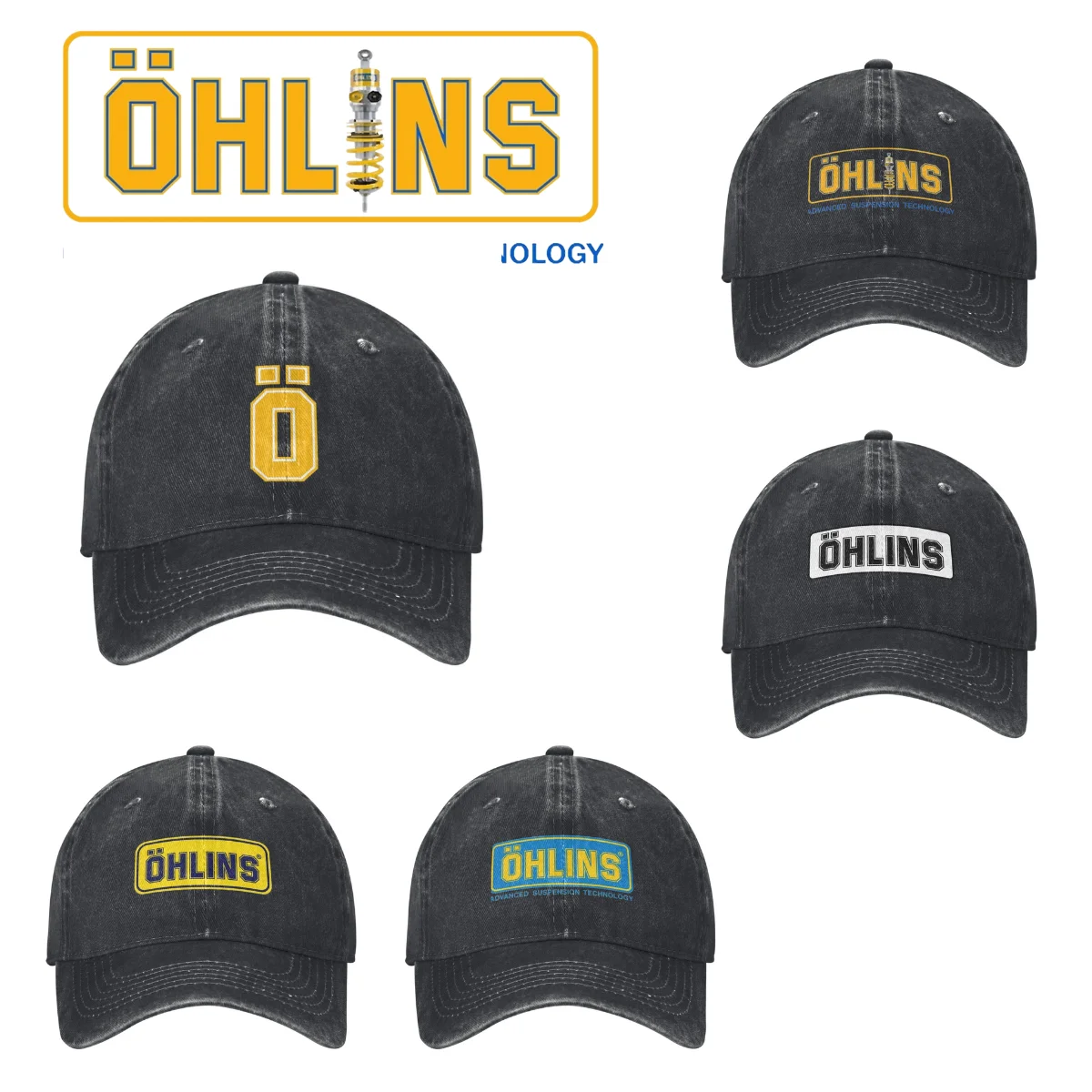 Ohlins Racing Baseball Cap Tennis Skate y2k Funny Hip Hop Hats Men Adult Casual Design Baseball Caps