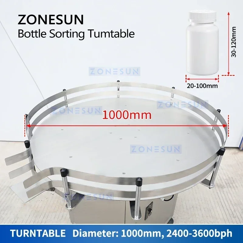 ZONESUN ZS-SP1000 Unscrambler de botellas para mascotas, máquina clasificadora de botellas, descrambler de botellas, equipo de recolección de tocadiscos