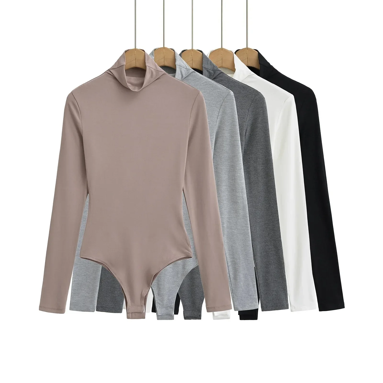 Camiseta ajustada de manga larga con cuello alto para mujer, traje de capa Base, camiseta básica Sexy elegante de diseño a la moda para otoño e invierno