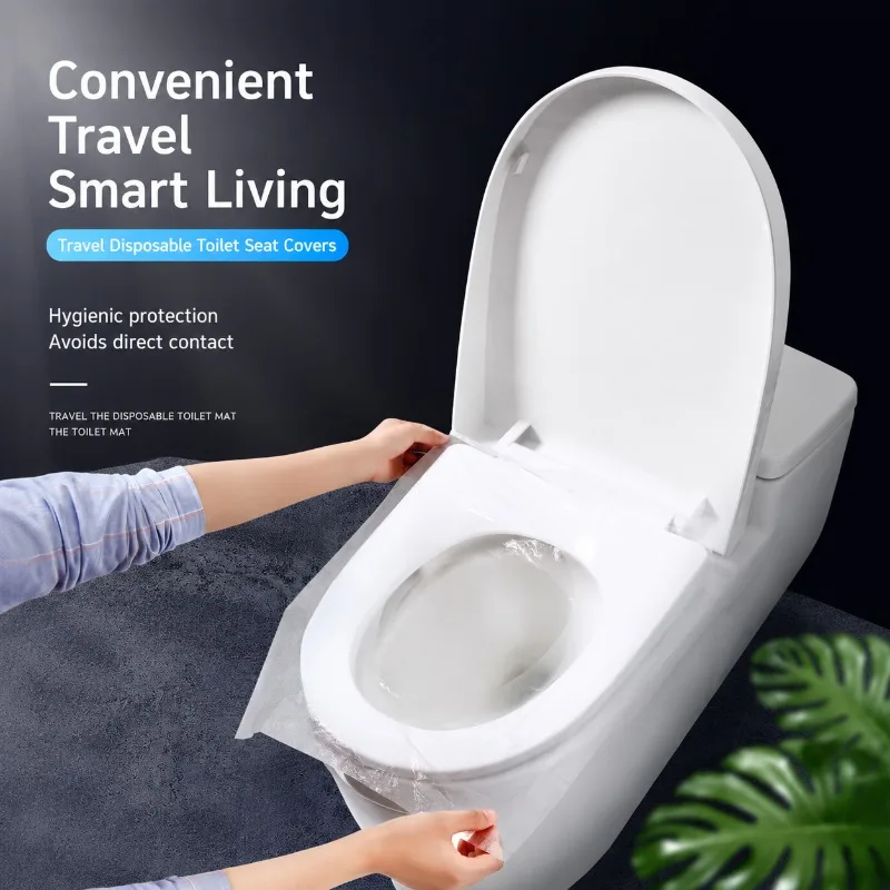 Disposable Toilet Seat Cover Waterproof Slip-on Travel Commode Cushion Paper Portable Public Restroom Sanitary Protector view 2