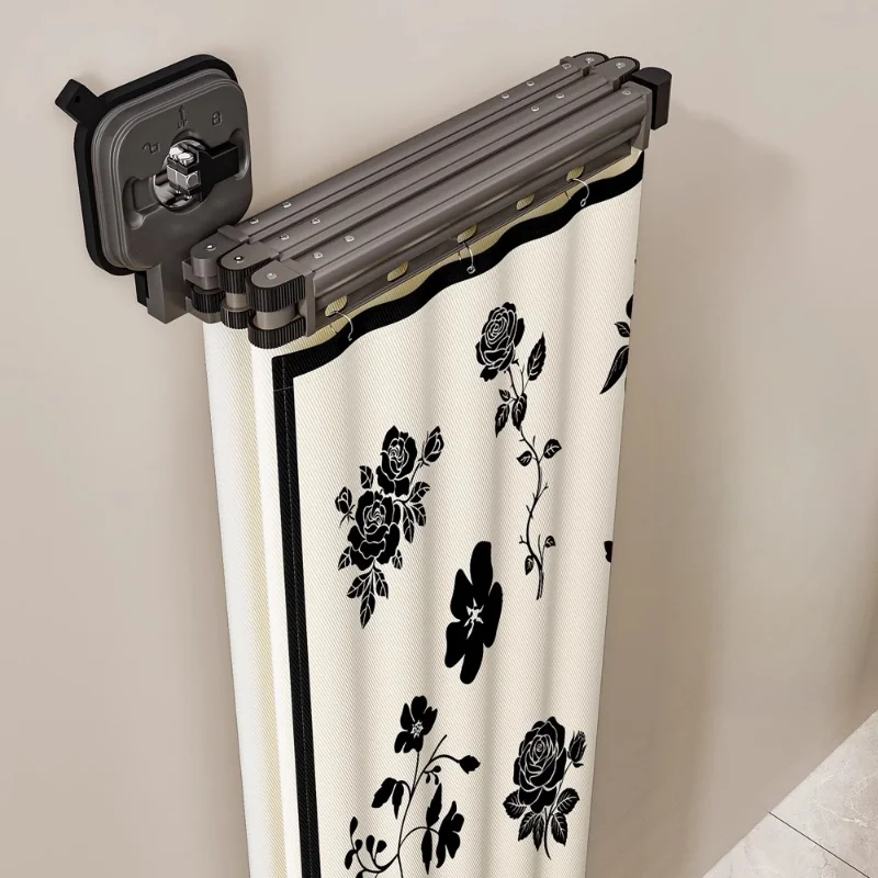Z-shape Folding Invisible Bathroom No Punching Toilet Bathing