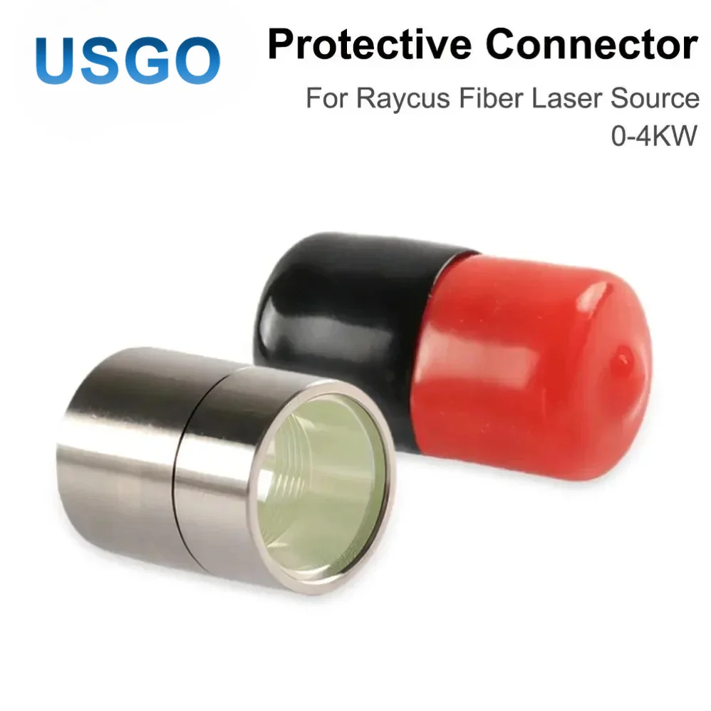 USGO 0-4KW QBH Fiber Output Connector Protective Lens Group Assembly for Raycus Fiber Laser Source Cutting Head