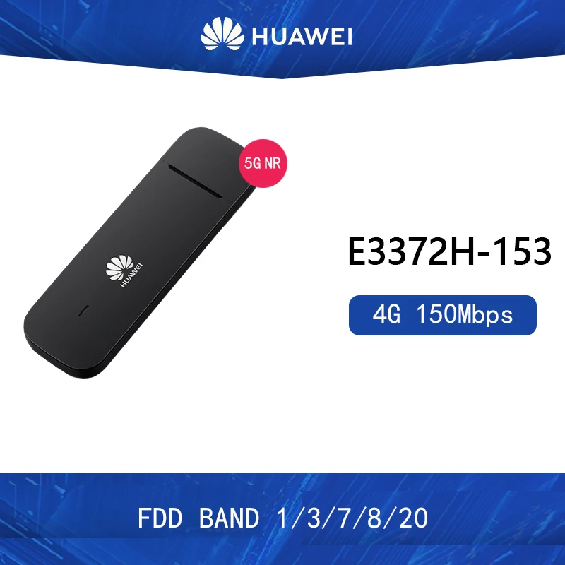 HUAWEI E3372s-153 Modem USB 4G LTE da 150 Mbps Porta doppia antenna Supporta tutte le bande con antenna CRC9