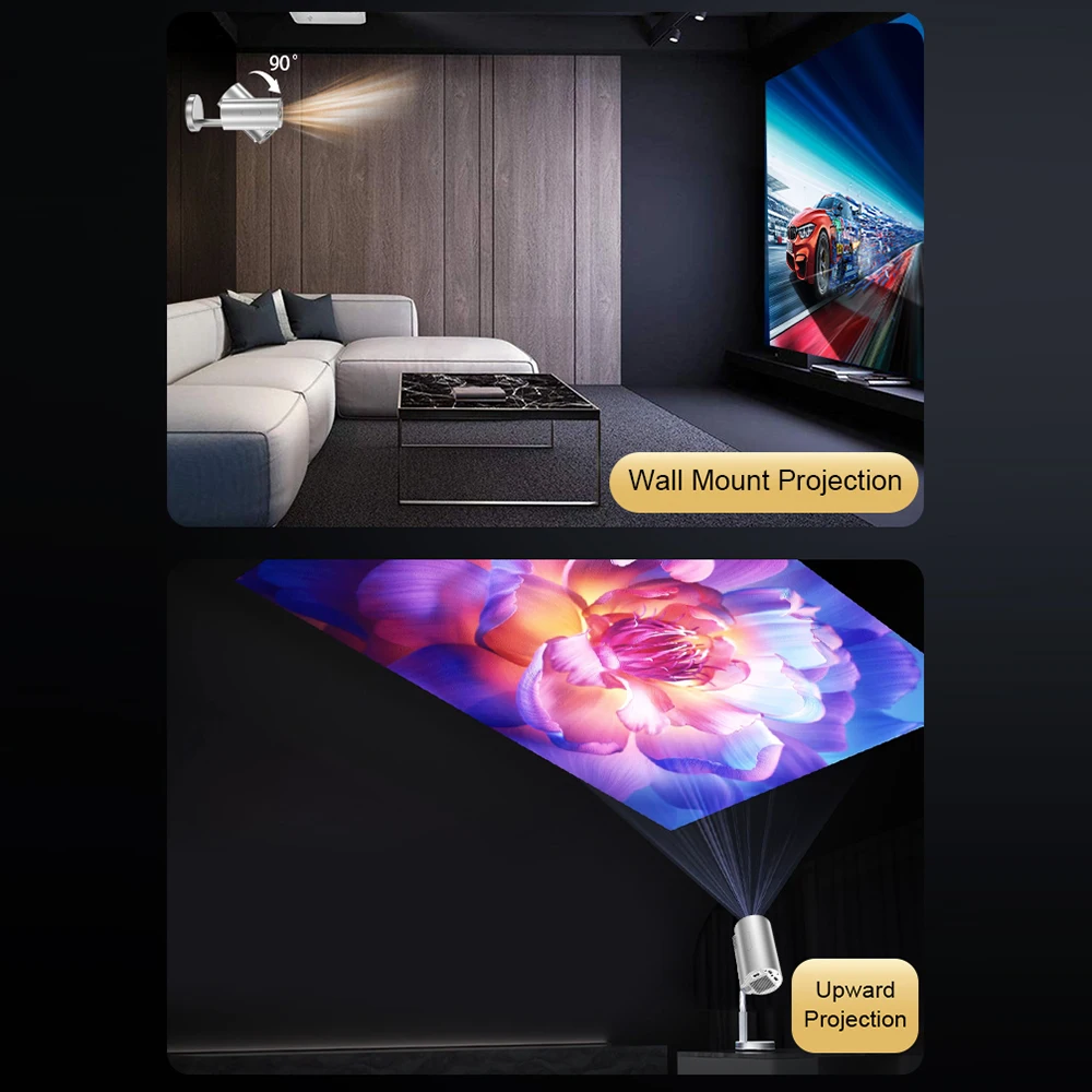 Retractable Projector 720P Home Theater Android 13 Video Projector Support 4K Decoding 120in Display Movie Projector with Retrac