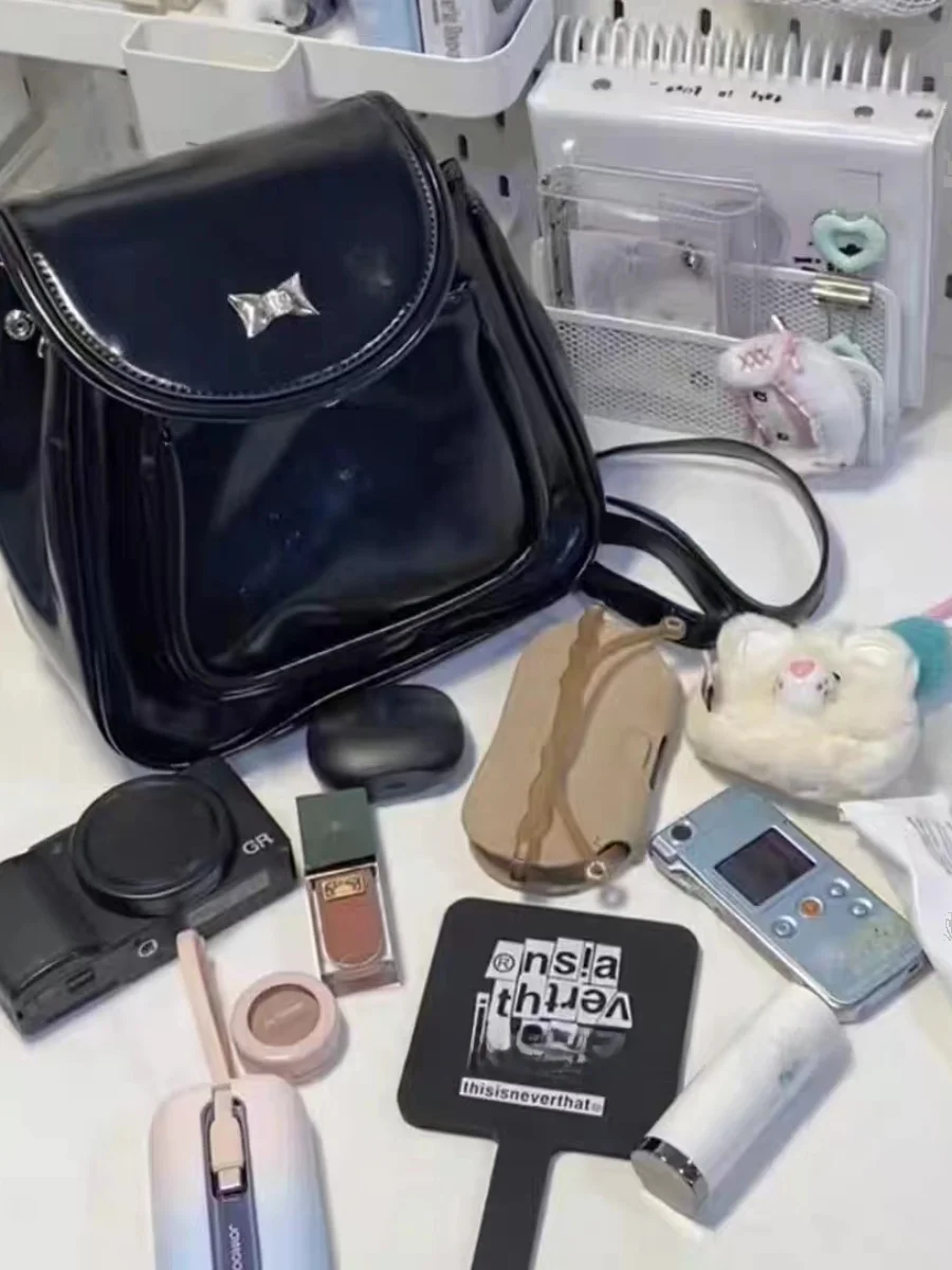 

Ele Women's Bapa 2025 Summer New Pure Color Travel Outing School Bag Handbag Double oulder Bag Tote Bag