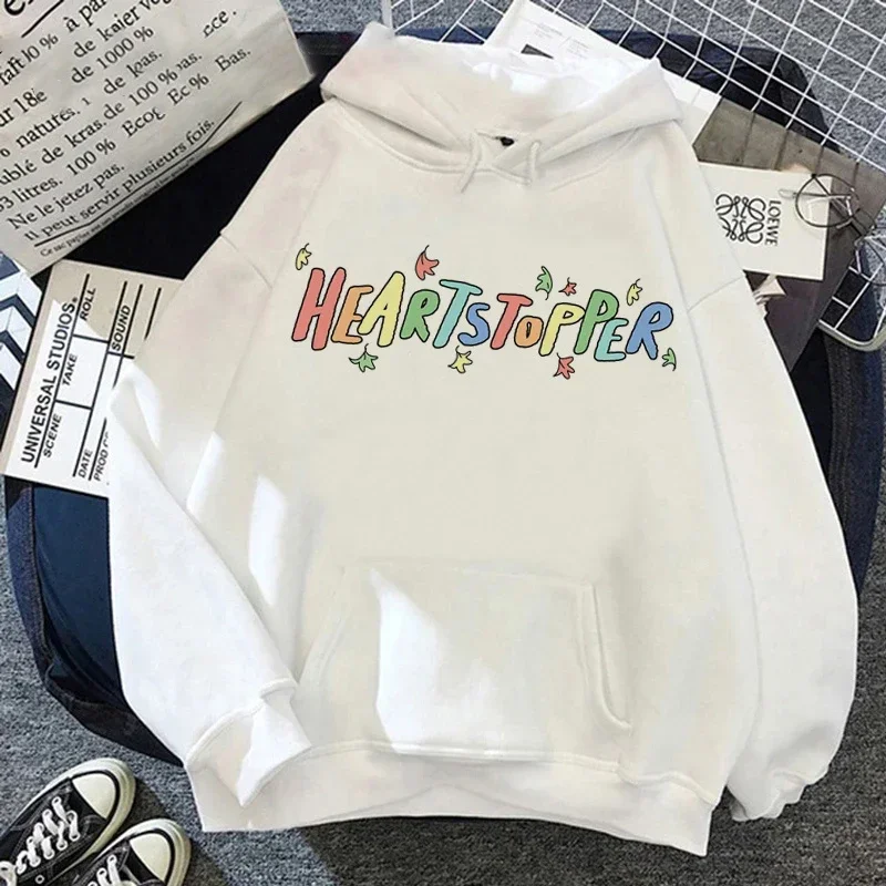 Heartstopper Hoodies Women's Nick and Charlie Romance Cartoon Streetwear Print Rainbow Fashion Sweatshirts Unisex Top Clothing