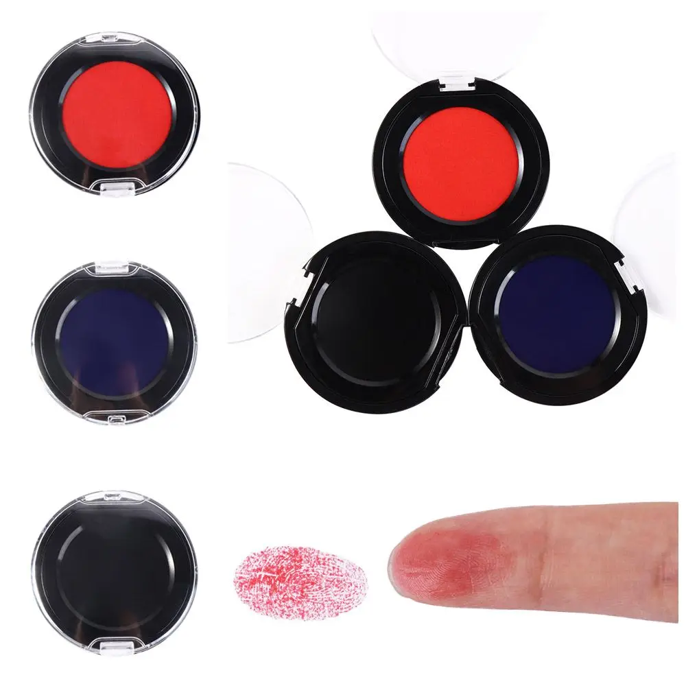 Mini tampone di inchiostro per impronte digitali rosso blu nero Tampone di inchiostro per impronte digitali trasparente ad asciugatura rapida Anti-falso per tampone di inchiostro per firma notarile