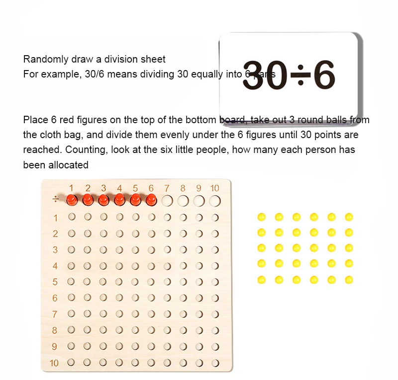 Montessori 99 Multiplication Board Maths Teaching Aid Multiplication and Division Board Early Education Children's Puzzle Toys