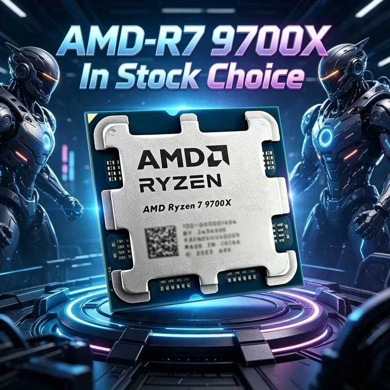 

AMD Powerful Ryzen 7 9700X Unlocked CPU, 8 Core 16 Thread, 5.5GHz Max Boost, Zen5, AM5, Bulk Version with No Retail Package