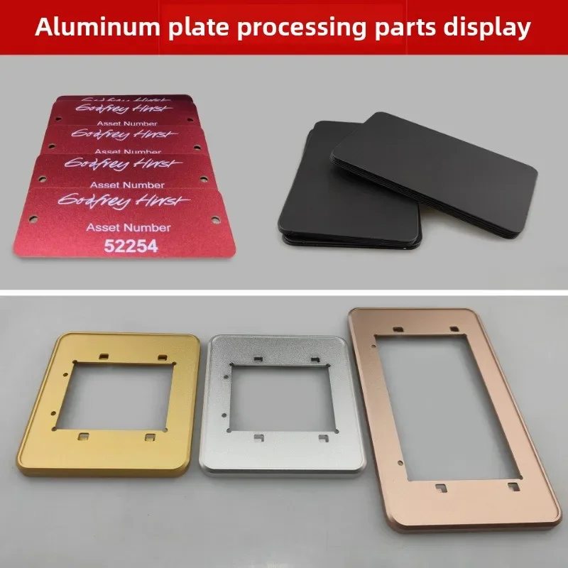 5052 Black Sandblasted Anodized Aluminum Plate 1.5 2mm Custom Laser Engraved Nameplate