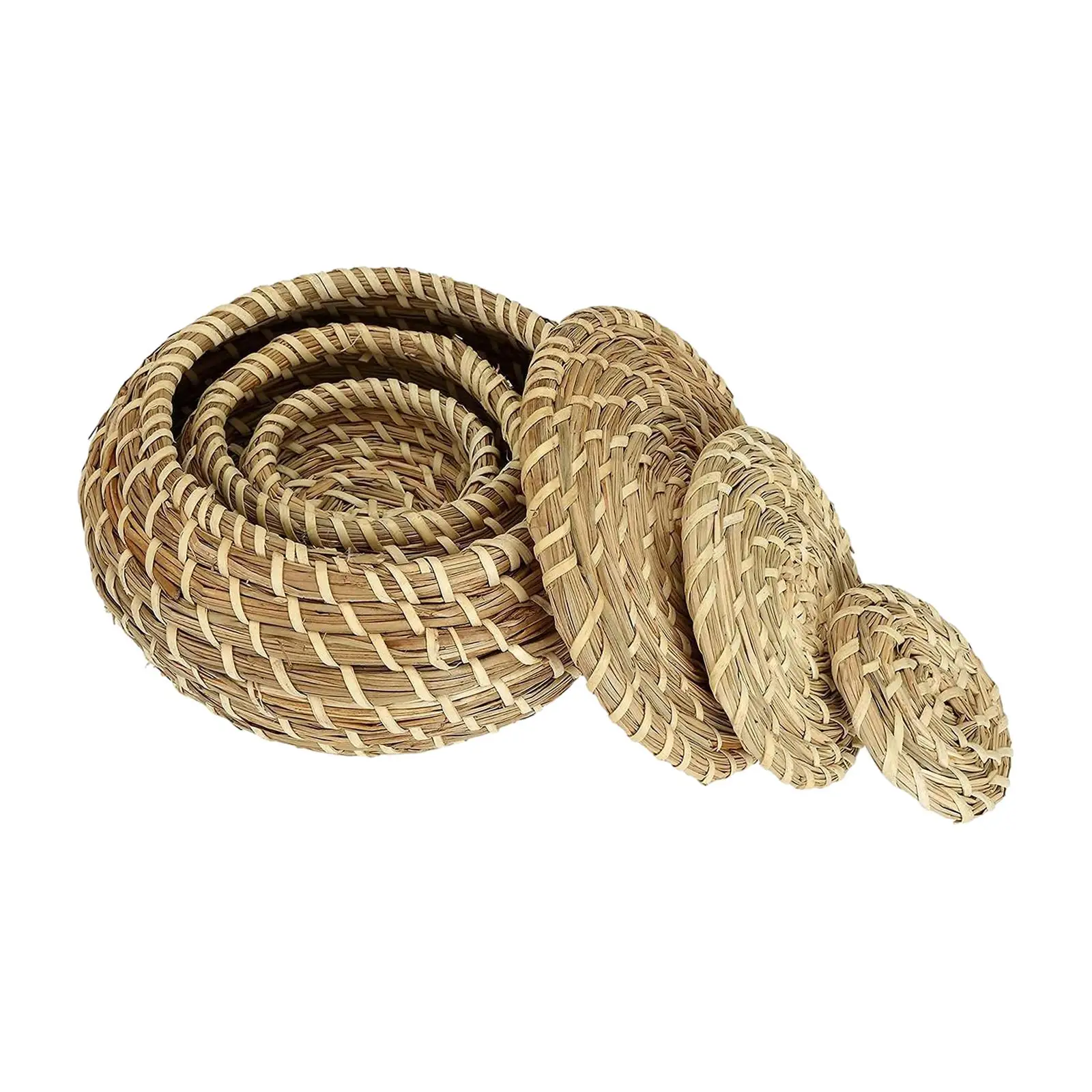 3x Cesta de almacenamiento para escritorio, cesta de regalo para recuerdo de boda, cesta de almacenamiento tejida a mano para llaves, toallas pequeñas, decoración del hogar para escritorio