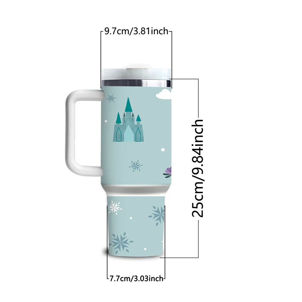 1pc 40oz Disney Frozen Elsa Anna Olaf Stainless Steel Water Bottle Insulated Tumbler with Handle Straw for Car Camping Outdoor
