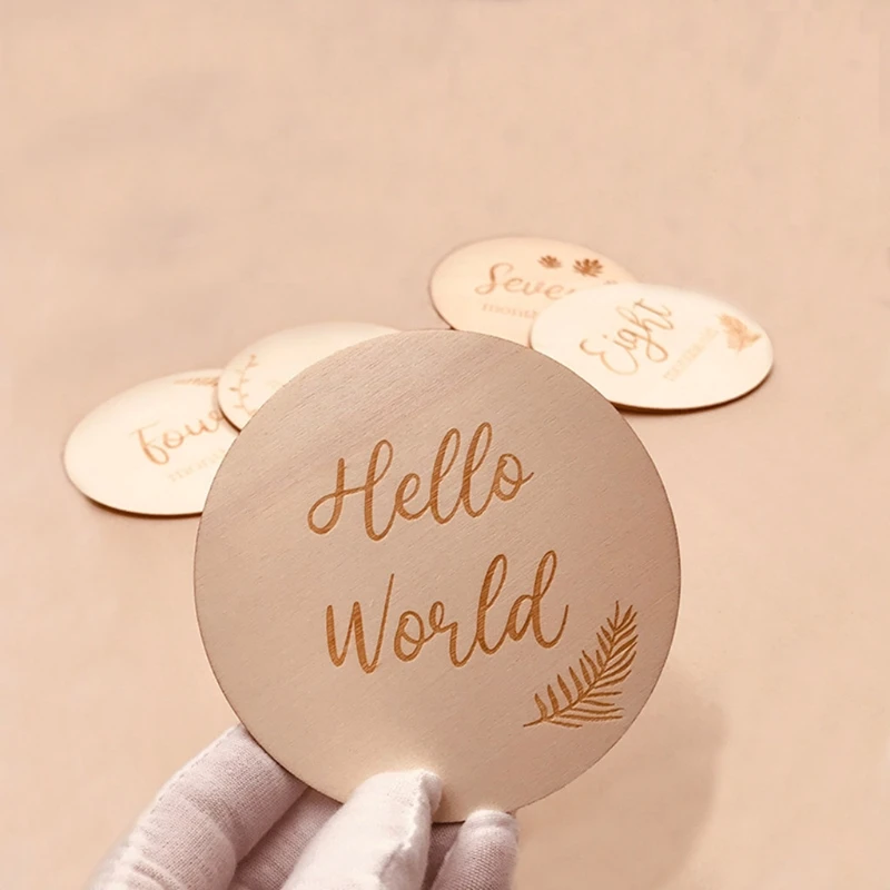 

Baby Birth Announcement Cards Printed Milestone Circle Disc Months Signs Card Newborn Growth Recording Cards Handmade