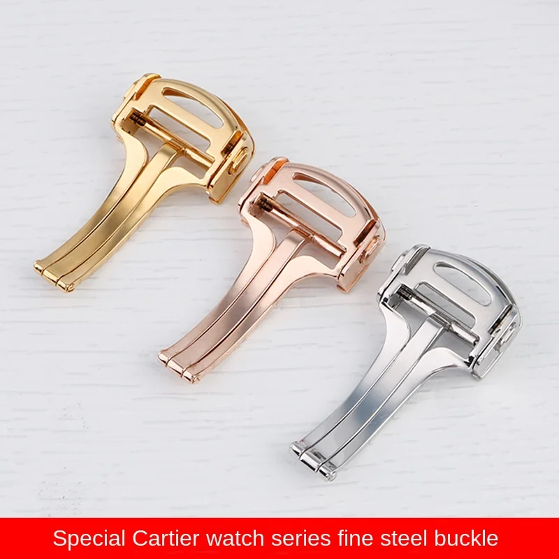 14mm 16mm 18mm For Cartier Stainless Steel Folding Buckle Blue Balloon Santos Pasha Tank Men Women Strap Buckle Gen3 Fold Buckle