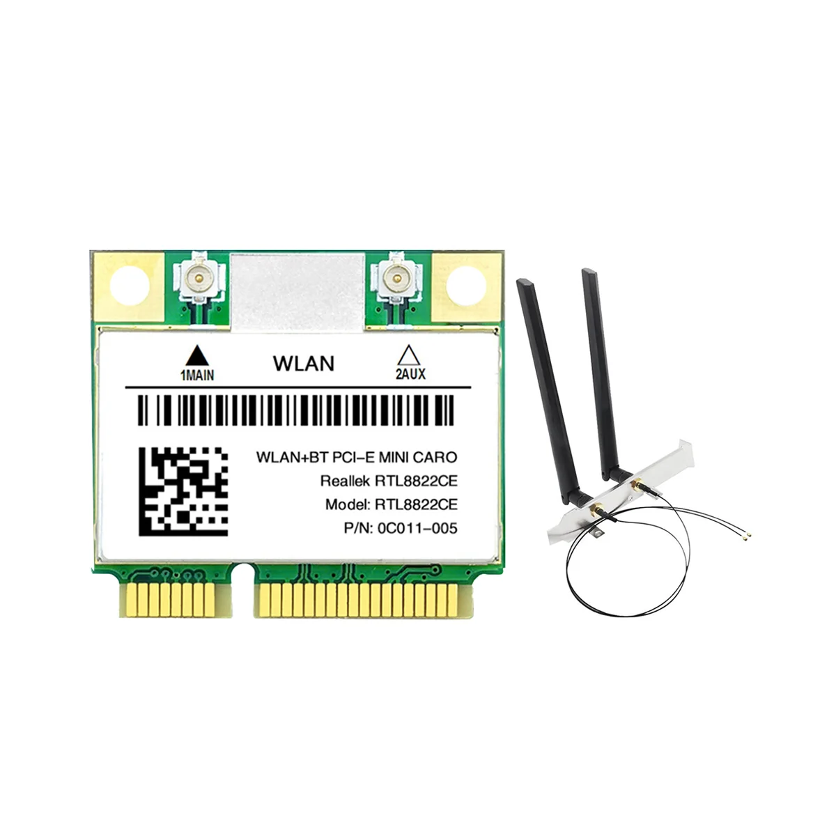 

RTL8822CE WiFi Card with Antenna 1200Mbps 2.4G+5Ghz 802.11AC Network Mini PCIe BT 5.0 Support Laptop/PC Windows 10/11