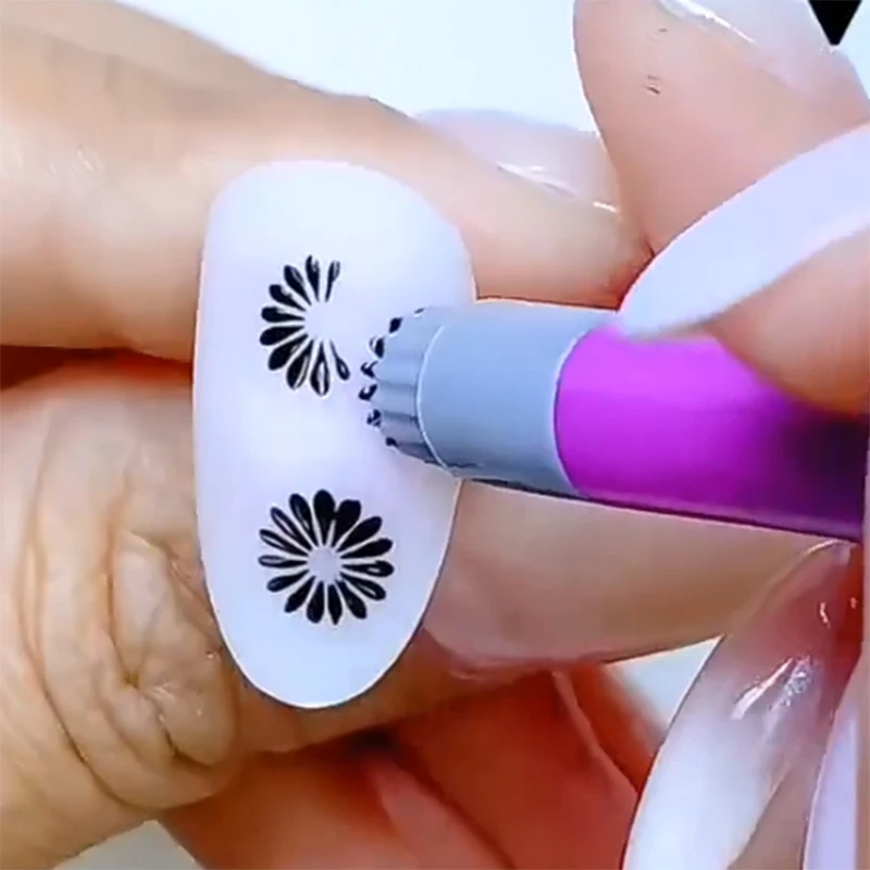 3/4/5/6/10Pcs Professional Chic Nail Art Stamp Pink Pen Set 9D Daisy/Star/Butterfly/Heart NailTemplate DIY Nail Painting Tool 2X