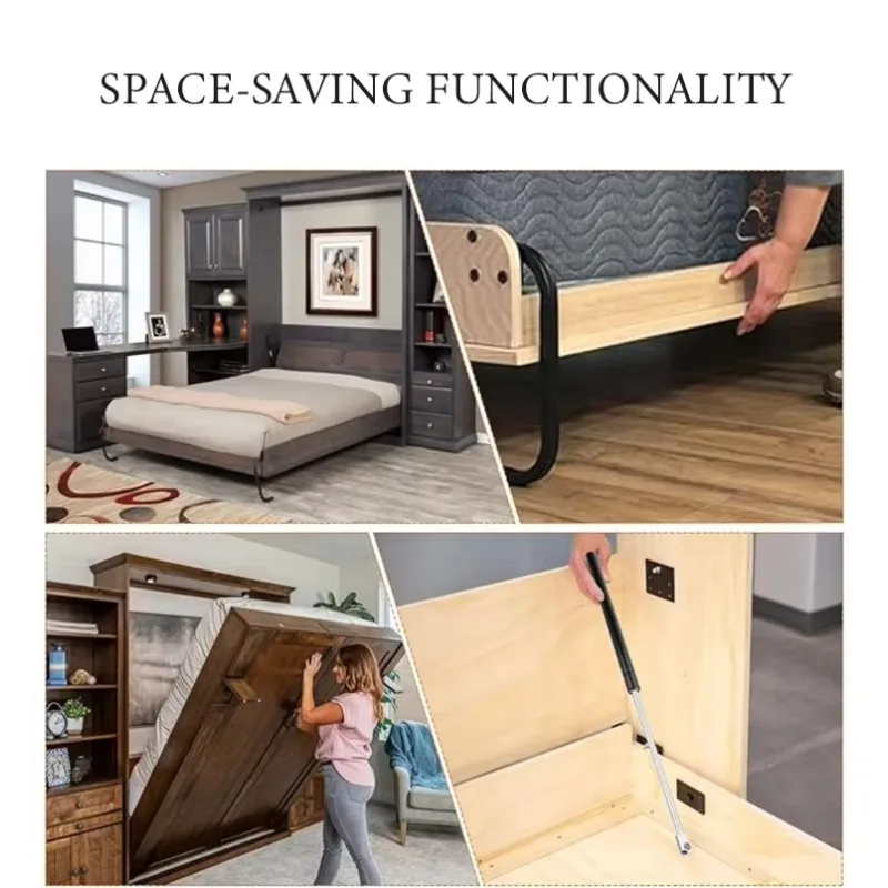 Wholesale Horizontal Hidden Space Saving Hardware Size Desk Folding Mechanism Full Queen Murphy Wall Bed Hardware Kit view 6