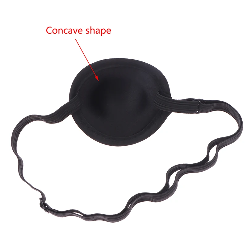 Pirate Eye Patch Unisex Black Single Eye Patch Eyepatch One Eye Washable Adjustable Concave Eye Patch Kid Pirate Cosplay Costume