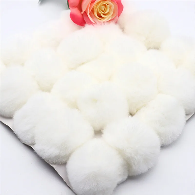 25pcs Fluffy Soft Pom Pom 6 Cm 8 Cm Artificial Plush Pom Diy Keychain Pendant Wedding Home Decoration Pom Pom Sewing Supplies