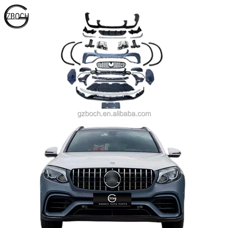 

Automotive Parts For Mercedes X253 GLC300 GLC260 GLC 200 GLC class 2016-2019 to GLC63 AMG Bodykit Rear Lip car bumpers