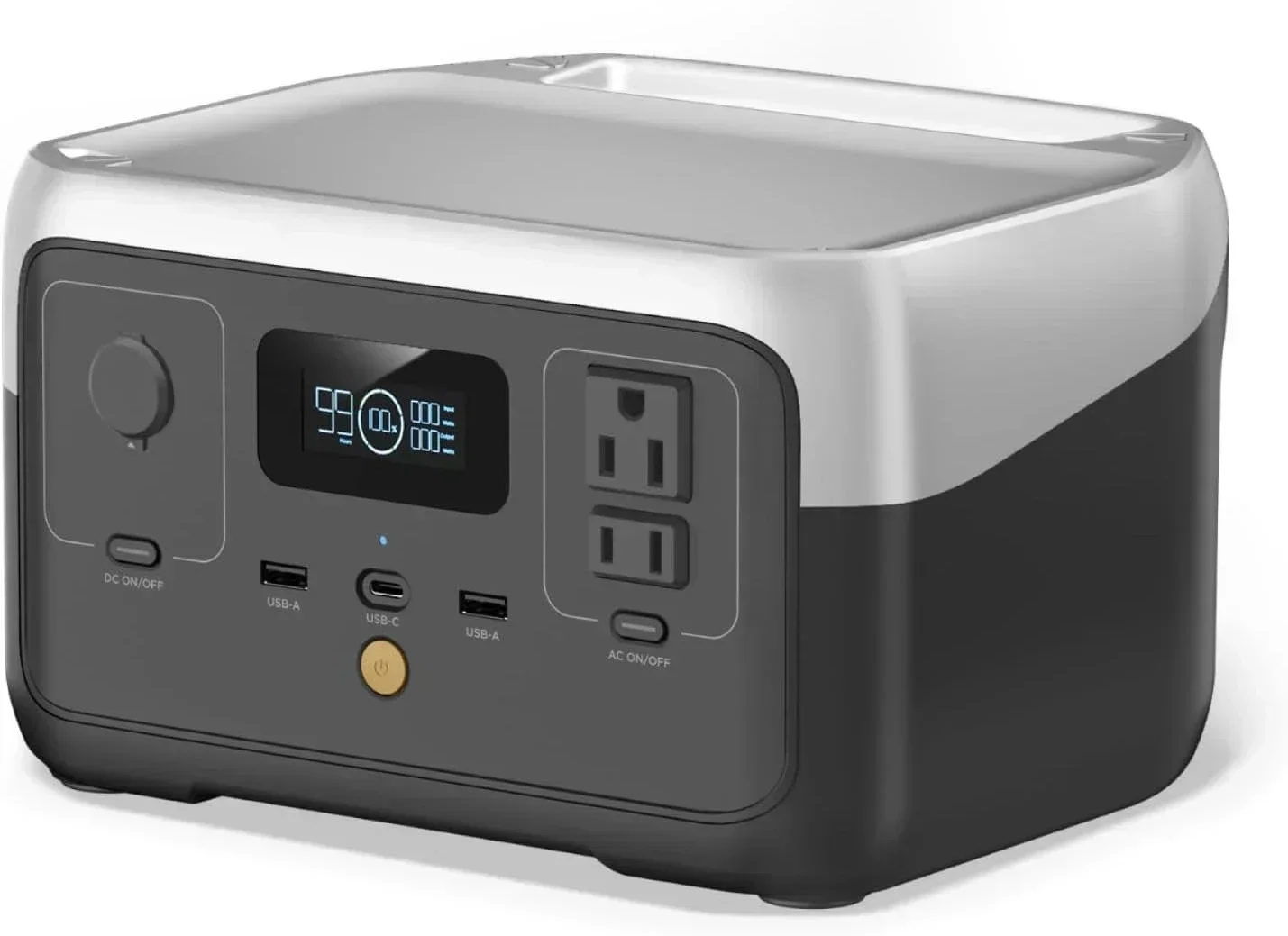 

256Wh LiFePO4 Battery/ 1 Hour Fast Charging, Cost-effective Portable Power Station RIVER 2, 2 Up to 600W AC Outlets, Solar Gener