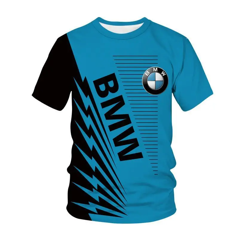 New Summer Motorcycle Cycling Lightweight T-Shirt With BMW Logo Printed Round Neck Short Sleeve Breathable Lightweight T-Shirt