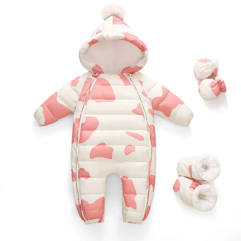 -30 Degree Baby Girl Winter Jumpsuit Warm Newborn Baby Boy Overalls Infant Girl Snowsuit Toddler Romper Duck Down Outerwear Coat