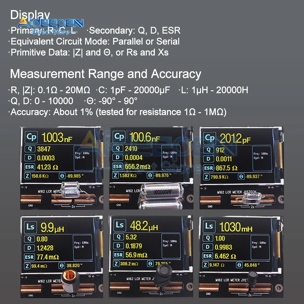 M162 LCR Meter DIY Kit Portable Capacitance Tester Multifunction Inductor Capacitor Resistance Detector Fast Measurement