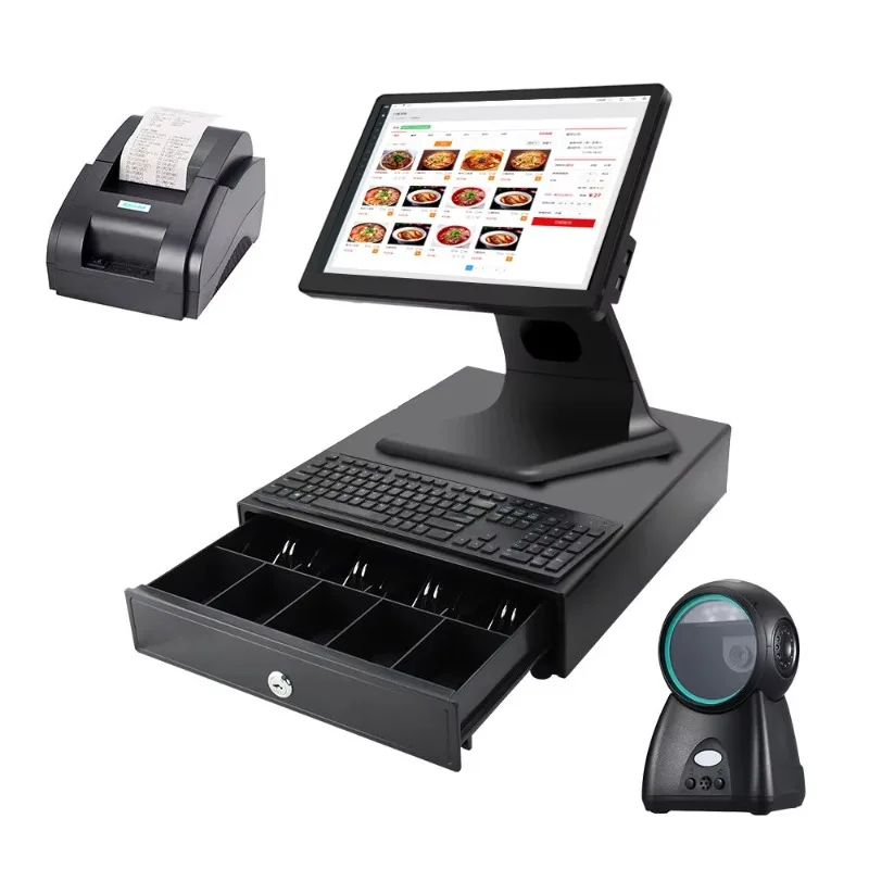 2026 Factory Direct Price 15 Inch Touch Screen Restaurant POS Systems All One Cash Register Machine EPOS 11th Gen CPU