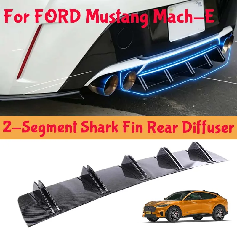 For FORD Mustang Mach-E Shark Fin Rear Diffuser Split Chassis Spoiler Auto Aerodynamic Parts Aerodynamic Modification
