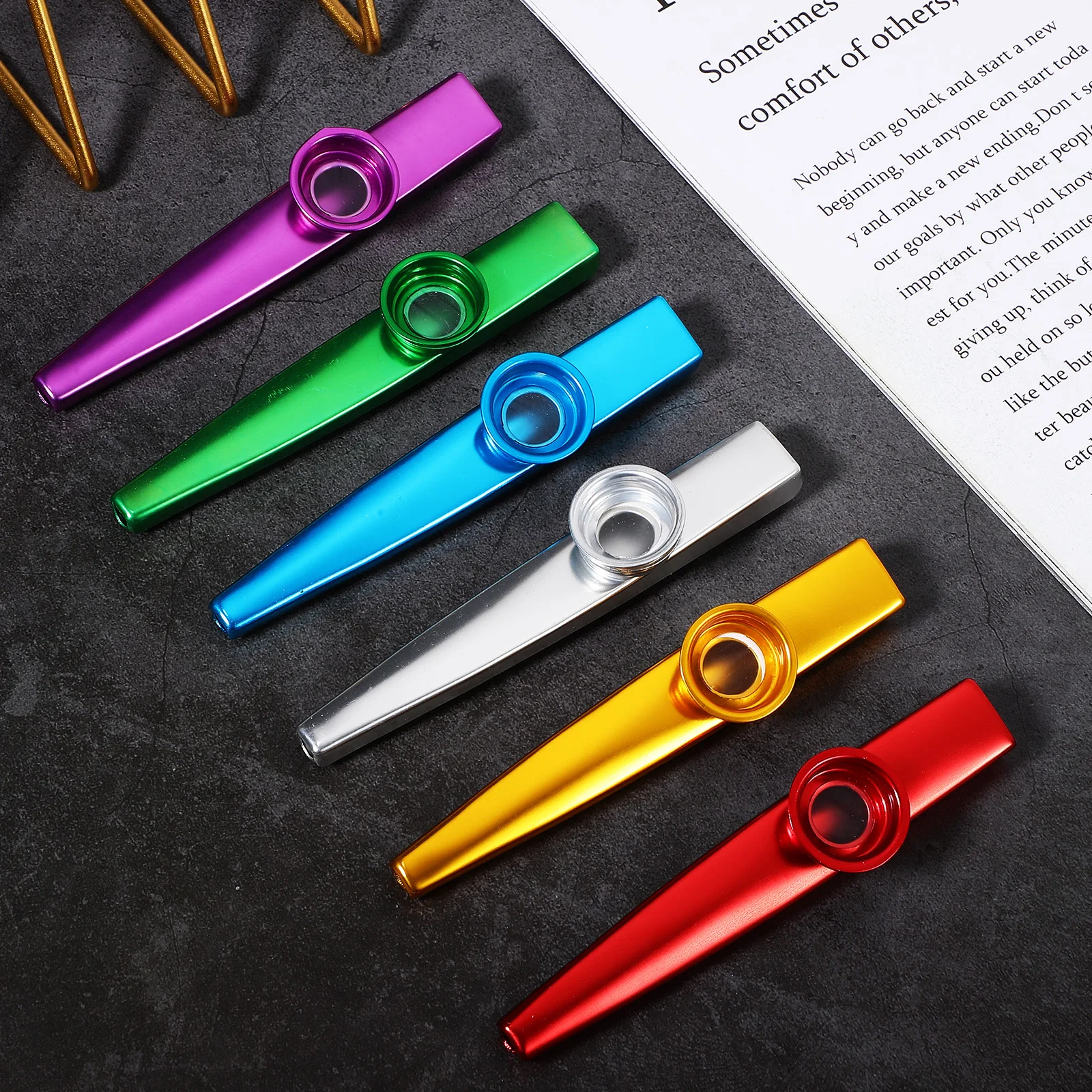 

6 Pcs Kazoo Instrument Musical Instruments Kazoos for Adults Guitar Small Metal Child
