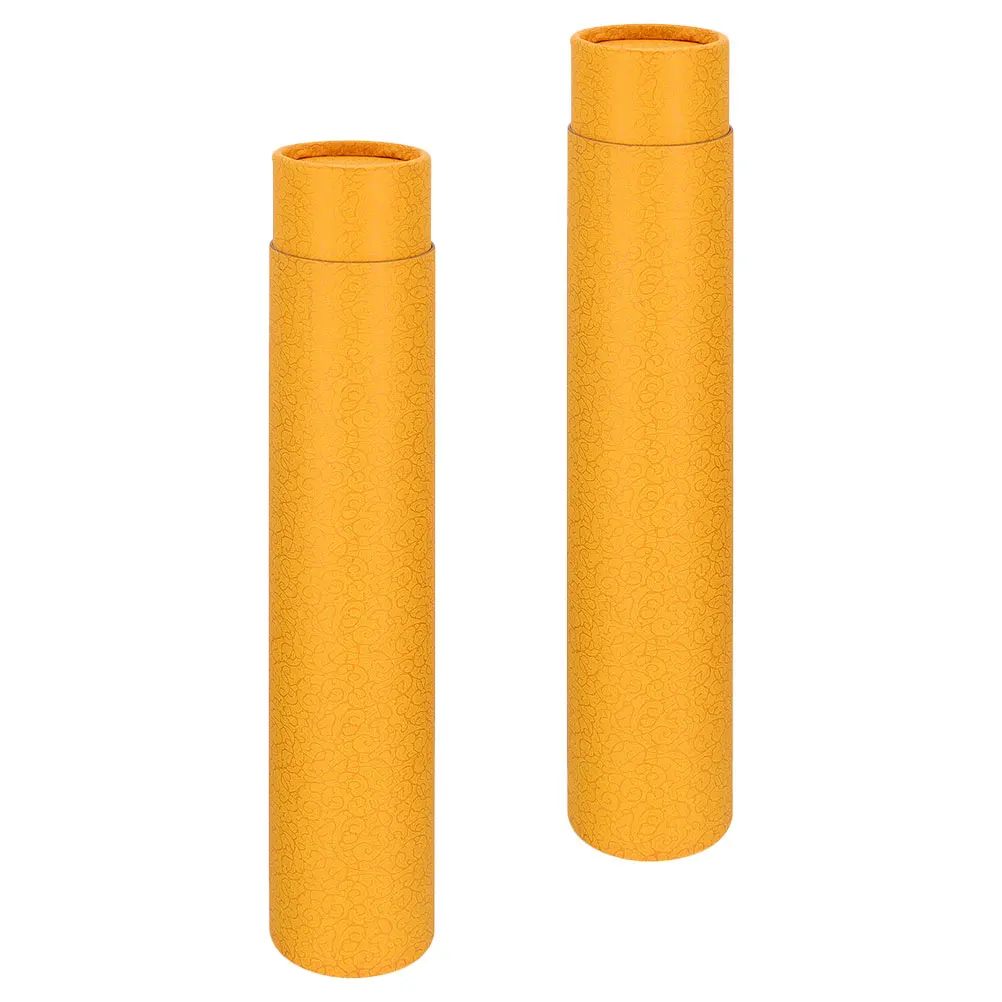 2Pcs Calligraphy Art Scroll Box Stylish Painting Storage Tube for Hanging Scrolls and Posters Thickened Organizer Container