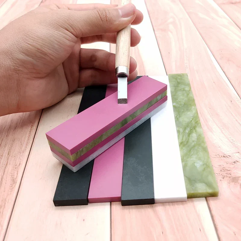 Professional Polishing,Double-Sided Knife Sharpener,  Fine Grinding, Fine Green, Natural Agate, Ruby Sharpening Stone 8000/10000