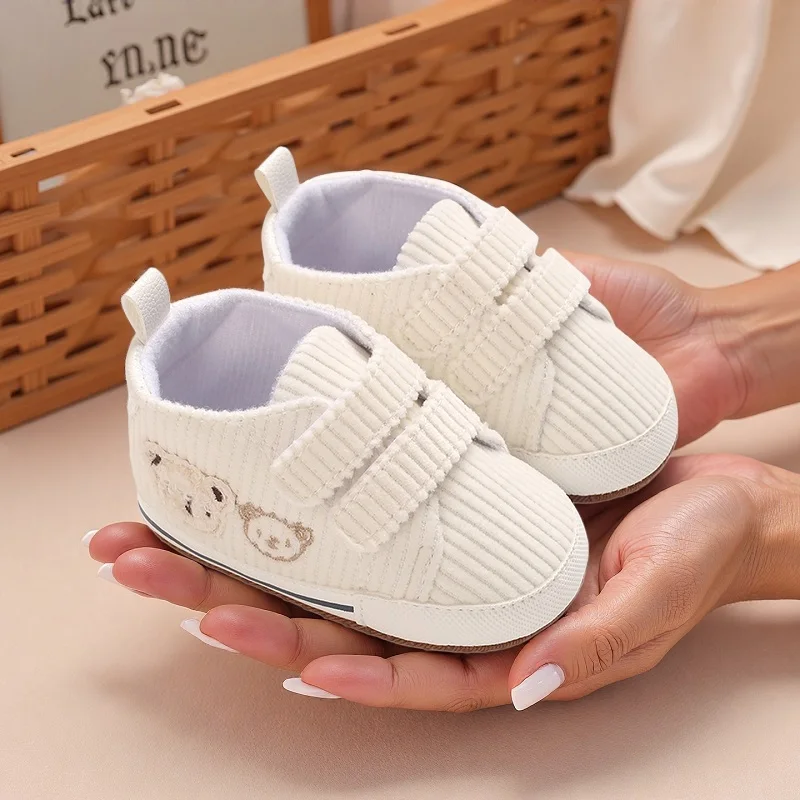 Cute Little Bear Baby Sneakers Classic Stripes Casual Baby Boy Girl Shoes Anti-slip Soft First Walkers Infant Baby Unisex Shoes