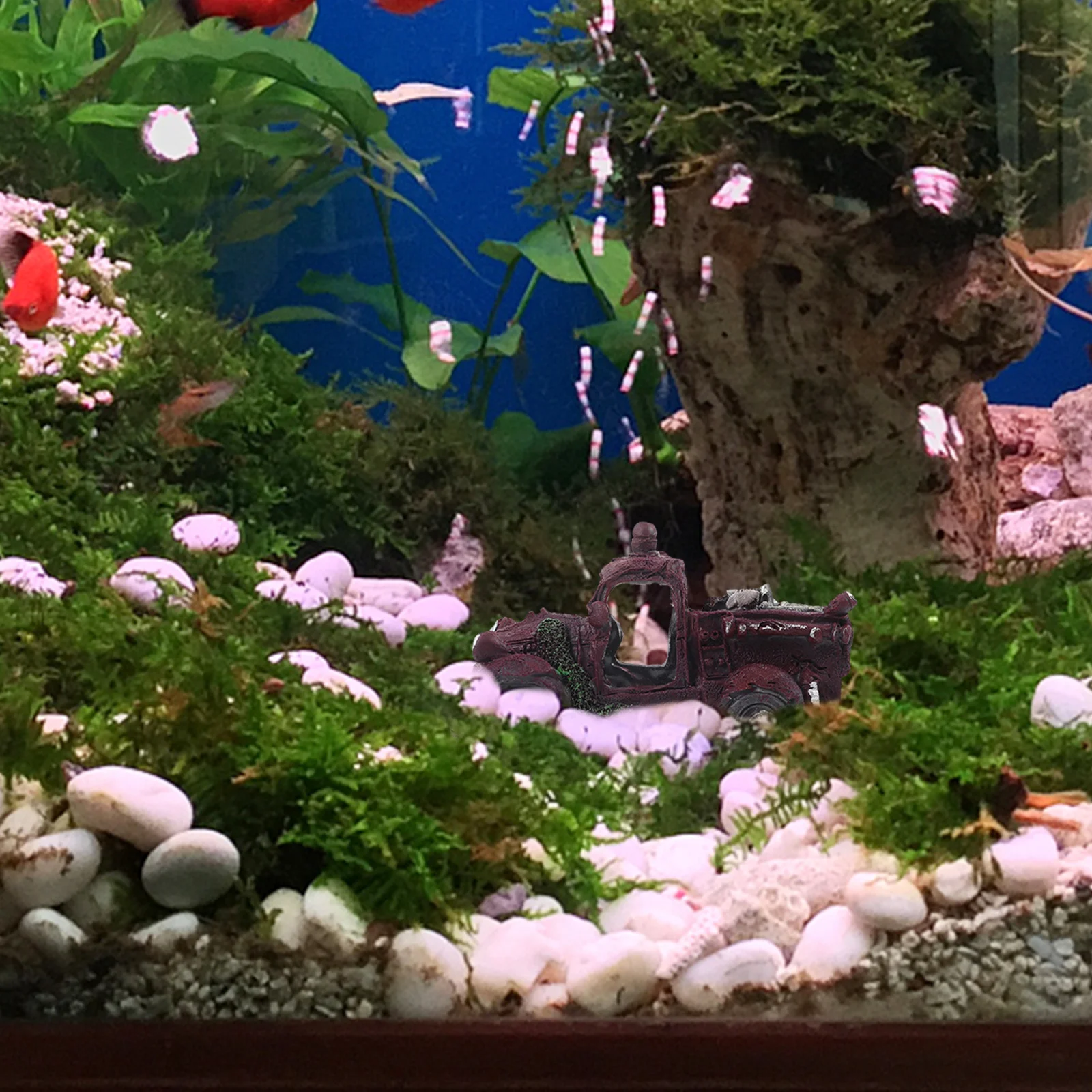 

Aquarium Decoration Resin Car Ornament Fish Tank Cave Large Aquarium Decor Fish Shelter Accessories Turtle Tank Hiding Shelter