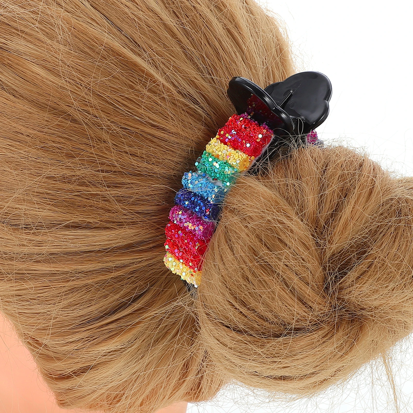 

2 Pcs U Shaped Barrettes Clips Vintage Banana Jaw Hair Claw Clamp Colorful Rhinestone Medium Thick Hair Styling Tools Gifts