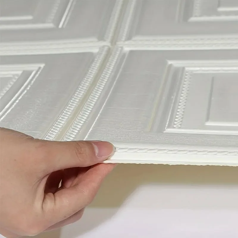 Pegatinas de pared impermeables 3D, papel tapiz autoadhesivo de 35cm x 35cm, papel de pared para decoración del hogar, papel de hoja a prueba de humedad