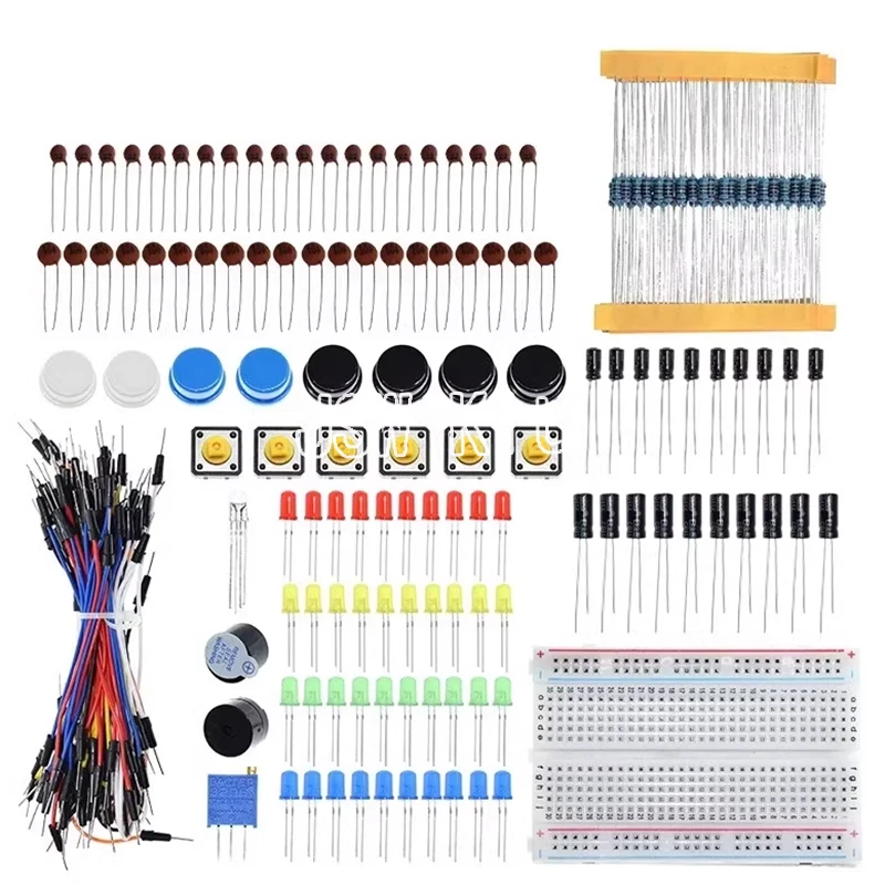 400 Hole Breadboard Kit R3 Resistor/LED/capacitor/bridge/Breadboard Kit Box