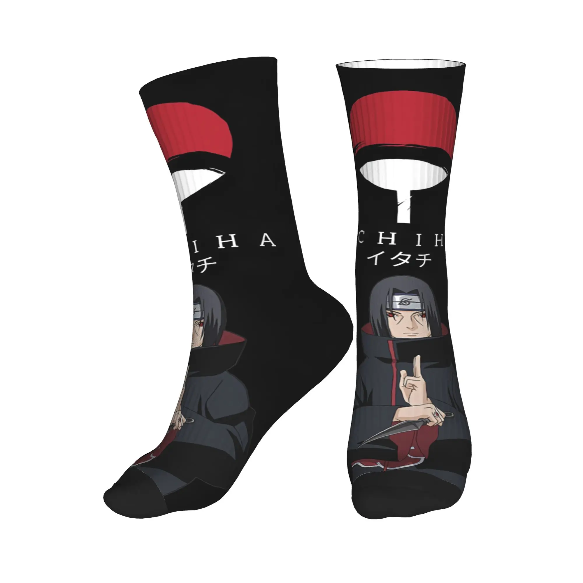 Новинка, носки с принтом аниме Naruto Itachi Uchiha для женщин и мужчин, эластичные летние, осенне-зимние носки для экипажа