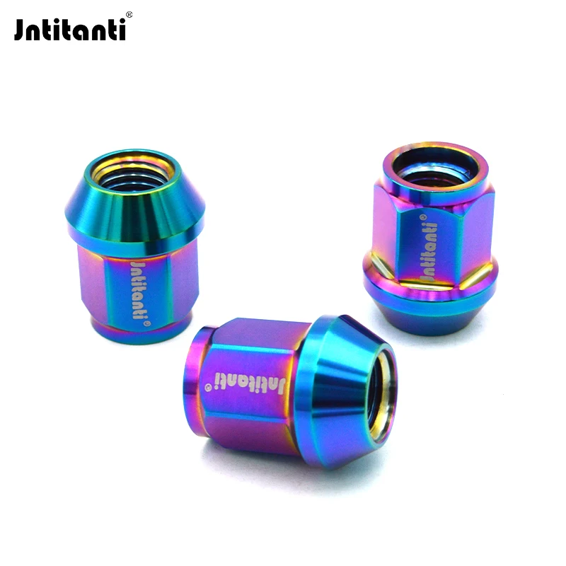 Jntitanti Gr5 titanium wheel rim lug nut screw open end M12x1.5x27mm for Toyota Honda Mazda Mitsubishi Ford Buick KIA Hyundai