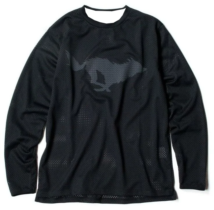 Wolf Mesh Jersey Motorcycle Long Sleeve Tee Blue Breathable Wolf Silhouette for Biker & Streetwear Moto 2026 2