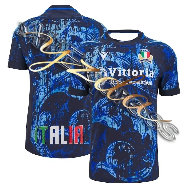 

Italian Rugby Training Jersey_2024_25 Motorcycle Suit Sports Quick Drying Casual T-shirt for Men and Women