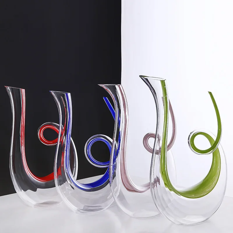 Conch red wine decanter crystal glass wine dispenser pour  red blue green pink color  light luxury