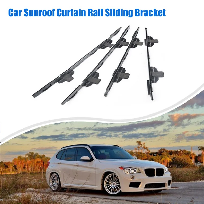Front Sunroof Guide Rail Slide 4Pcs 54102993888 For BMW E84 X1 2009-2015 Curtain Sliding Bracket Replacement Set