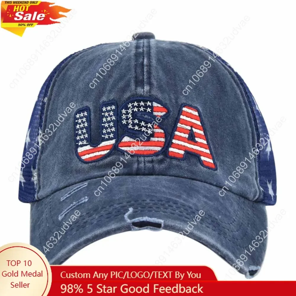 

4th of July Hat - American Flag USA Trucker hat for Women Men - Fourth of July Patriotic Hat - 4th of July Accessories