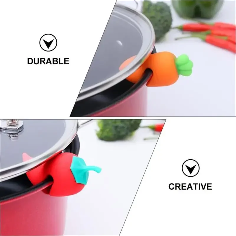 Silicone Pot Lid Anti-spill Rack Heat-resistant Anti-Overflow Stoppers Pot Cover Lifter Holder Creative Kitchen Tools Gadgets