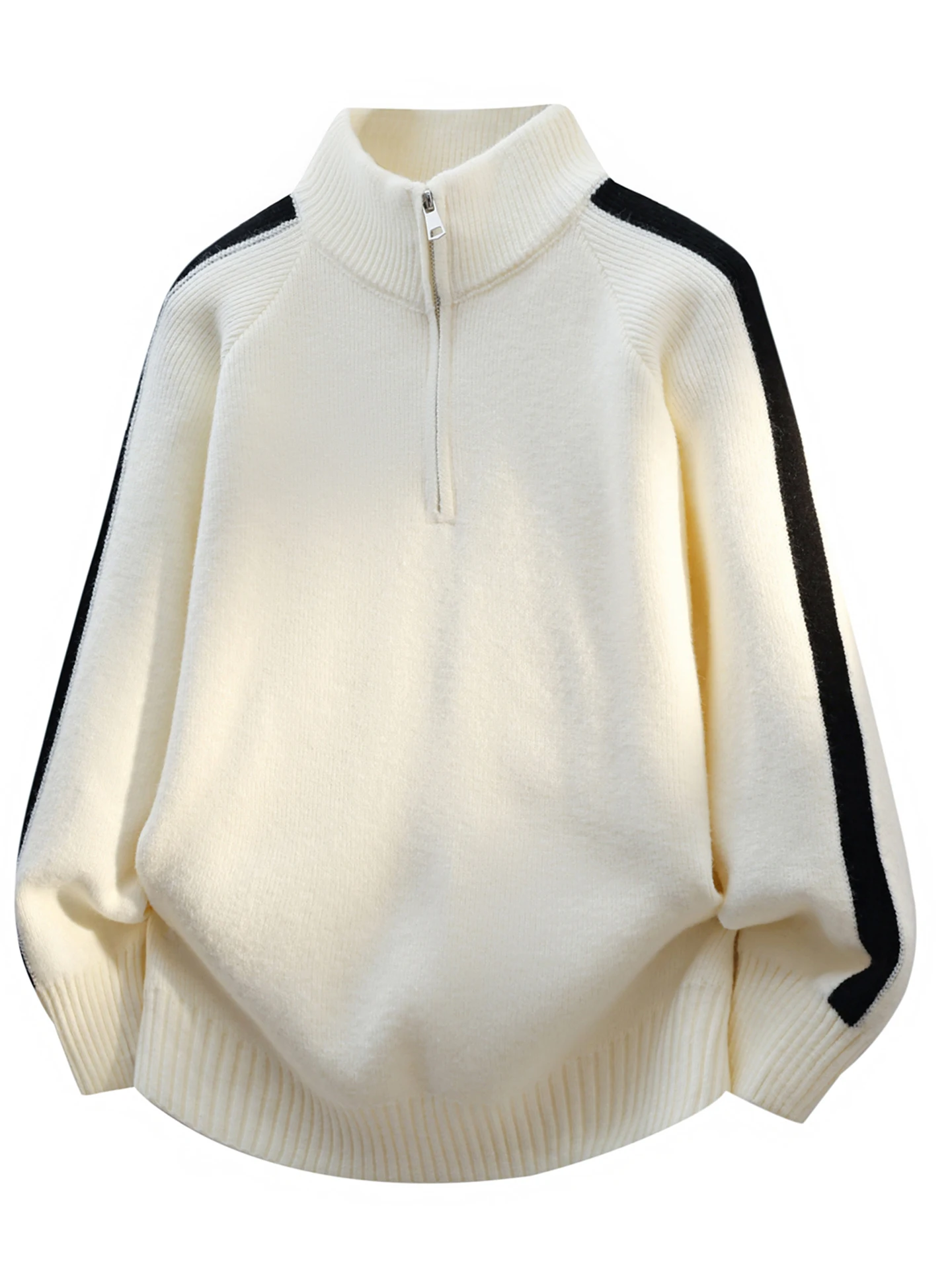 

Мужской свитер с высоким воротником Thiened f Zip, зимняя верхняя одежда, базовый слой, для пар, молодежный трикотаж, весенний повседневный стиль