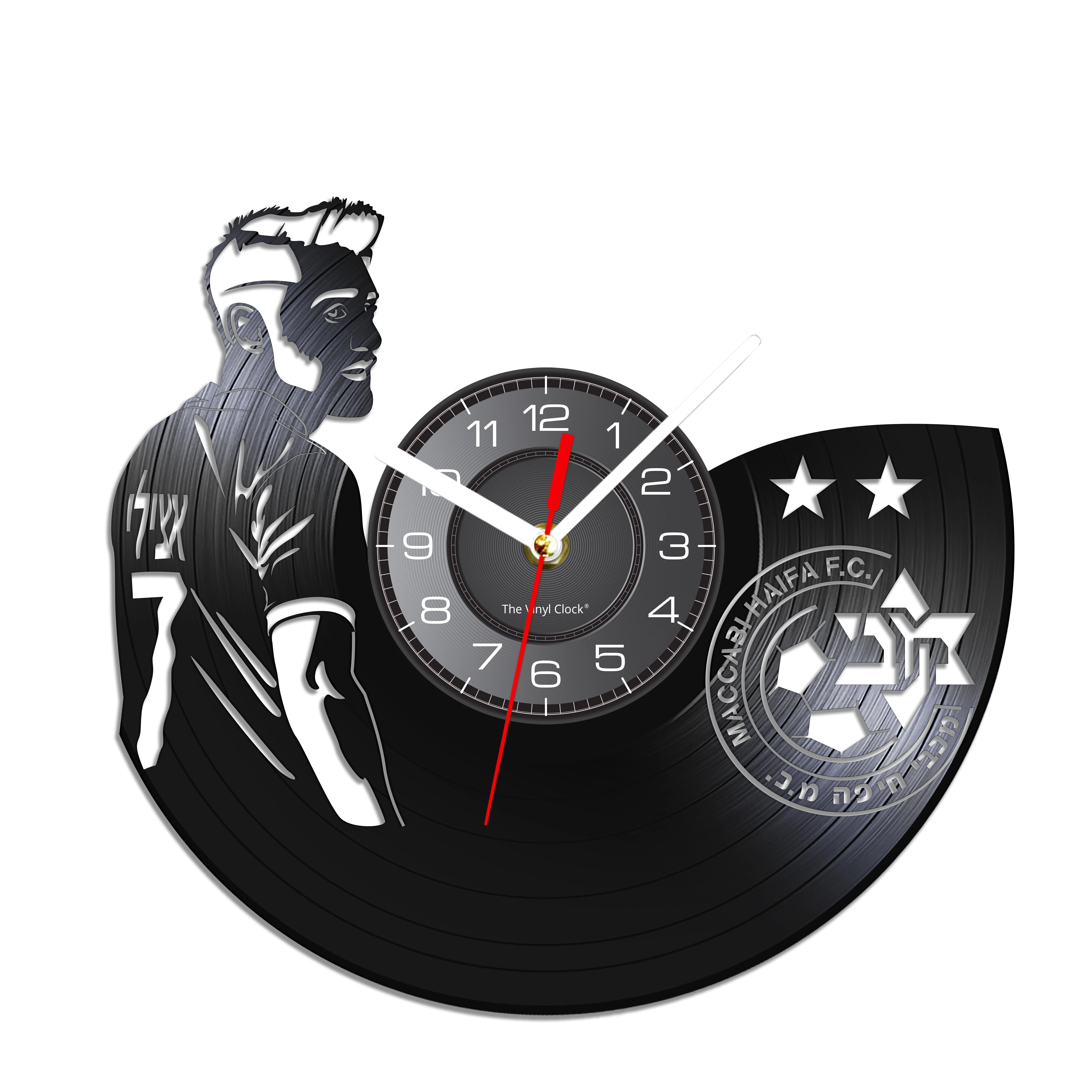 Football Vinyl Record Wall Clock Physical Exercise Sports Soccer Match Home Decor Timepieces Watch For Teenager Kids Bedroom